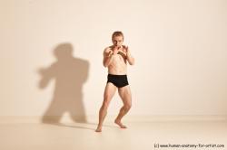 Underwear Martial art Man White Moving poses Athletic Short Blond Dynamic poses Academic